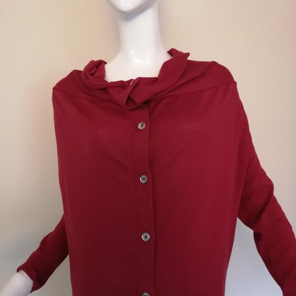 MICHAEL Michael Kors Burgundy Button-Up Cardigan - Picture 5 of 7